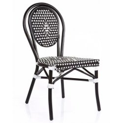 Chaise Bamboo - noir et blanc - 3,5 kg - hauteur assise 44 cm - 43x58x88 cm