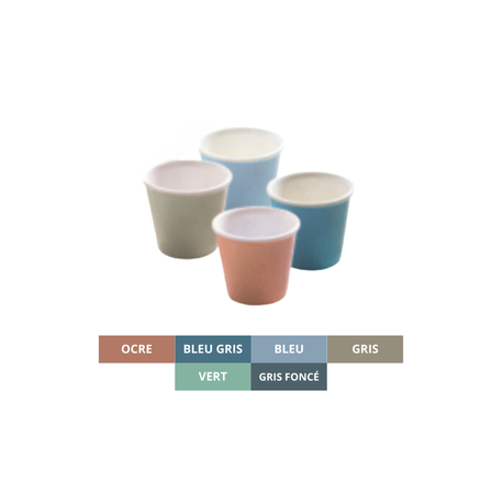 Tasse à café / moka en porcelaine - gobelets panachés : 1 couleur de chaque - 10cl