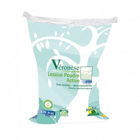 Lessive poudre extra-concentrée tous textiles Ecolabel VERONESE LESSIVE POUDRE ACTIVE - Sac de 15Kg