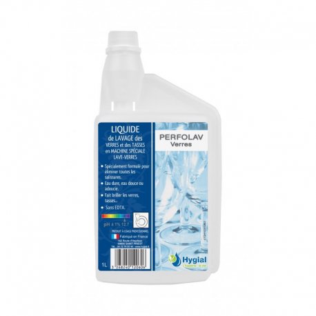 Liquide de lavage pour lave-verres PERFOLAV VERRES - Flacon doseur de 1L